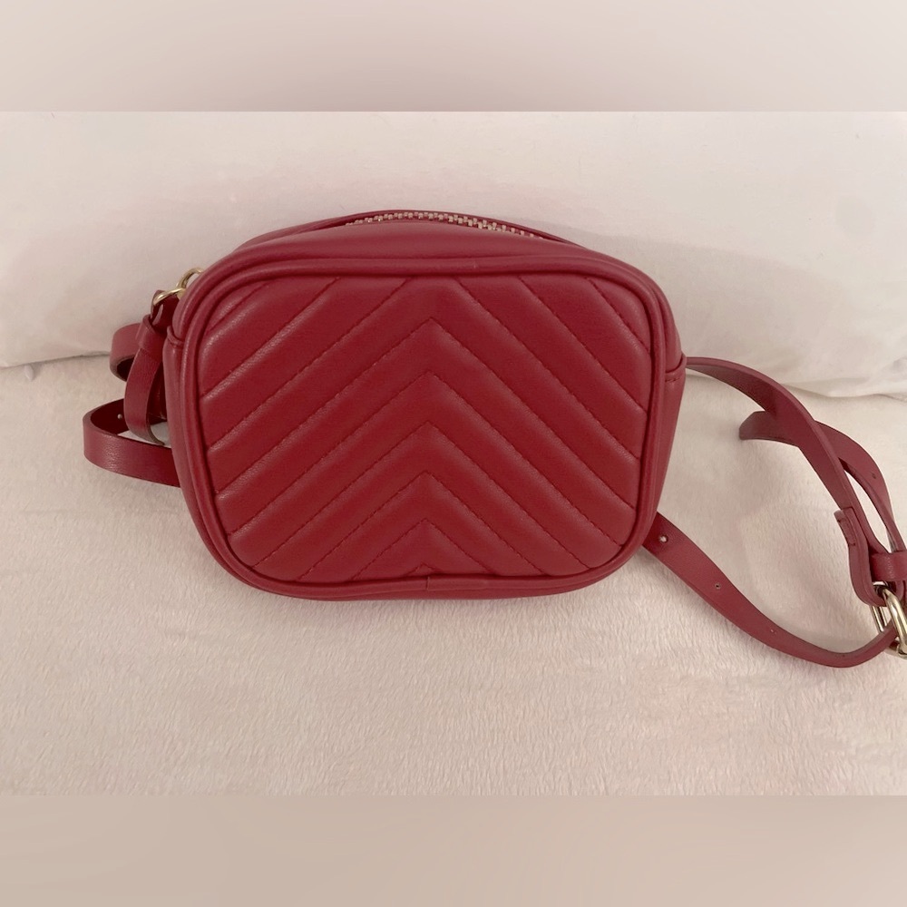 Lexie & Abbie Quilted Belt Bag Crossbody Adjustable Red